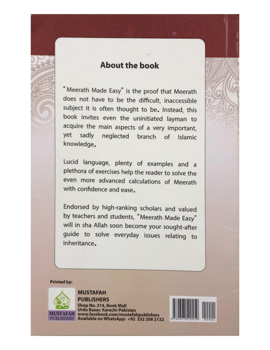 MEERATH MADE EASY By Mustafa Publishers - Islamic Book Store in Lahore ...