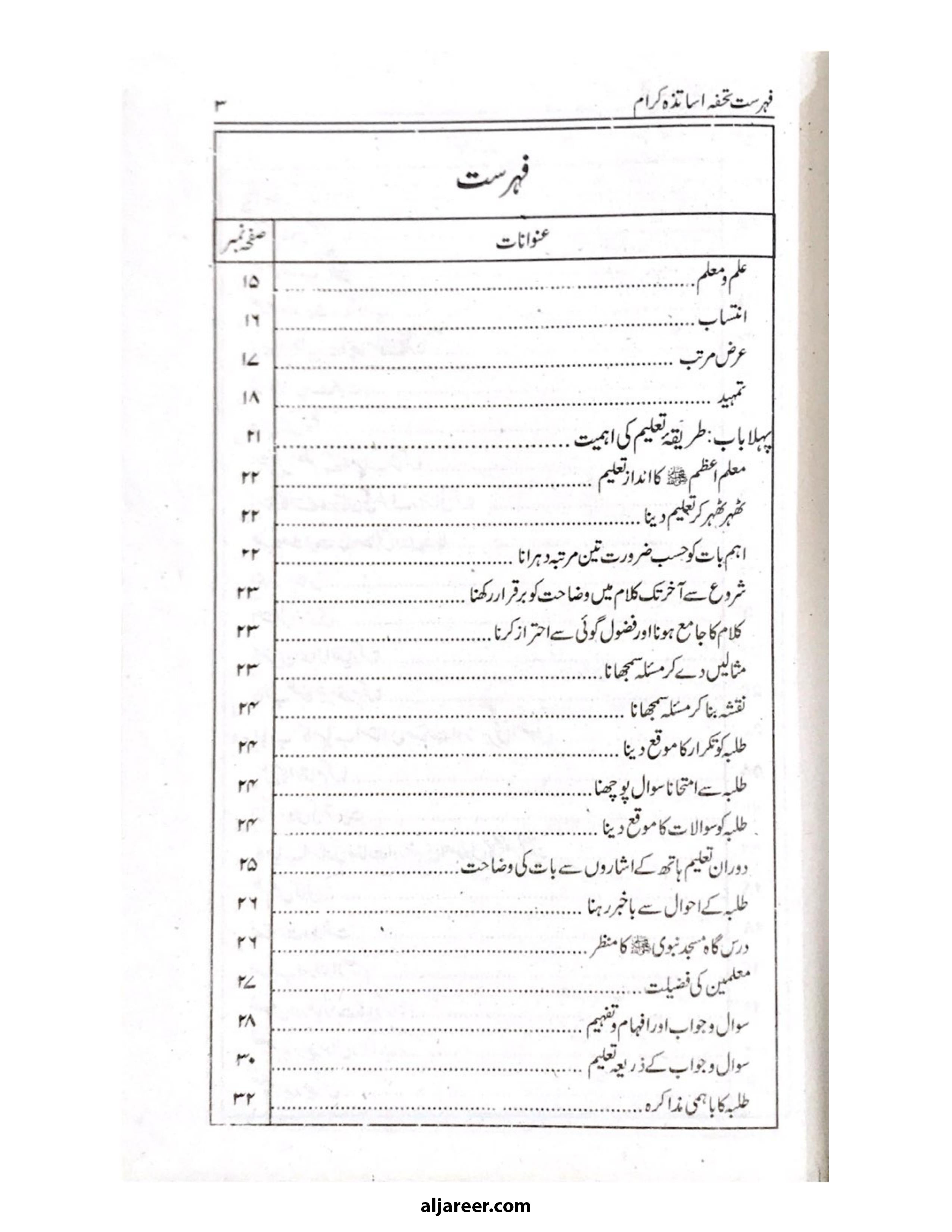 Tuhfah Asaatizah Kiraam-aljareeronline